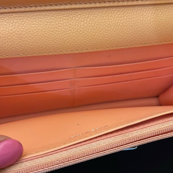 Authentic CHANEL Coral Pink Caviar Wallet on Chain - Picture 8 of 14